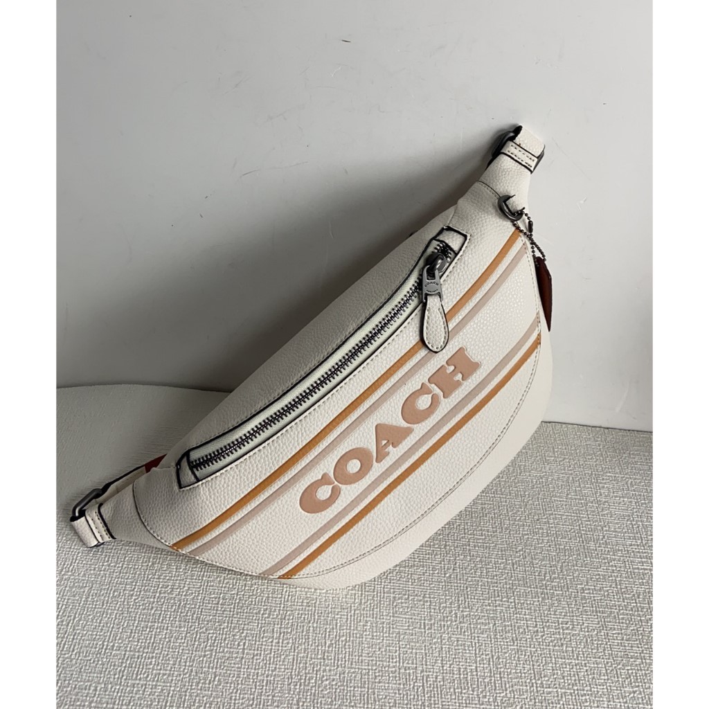 Waist Bag CH000 Warren Belt Bag Leather With Stripe - Tas Pinggang Pria Original