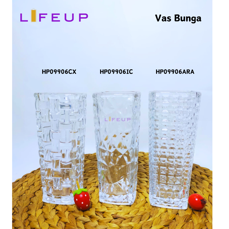 Vas Bunga Kotak / Vas Tanaman Air / AESTHETIC / Vas Kaca Bening Silinder Tebal / Glass Vase Crystal 