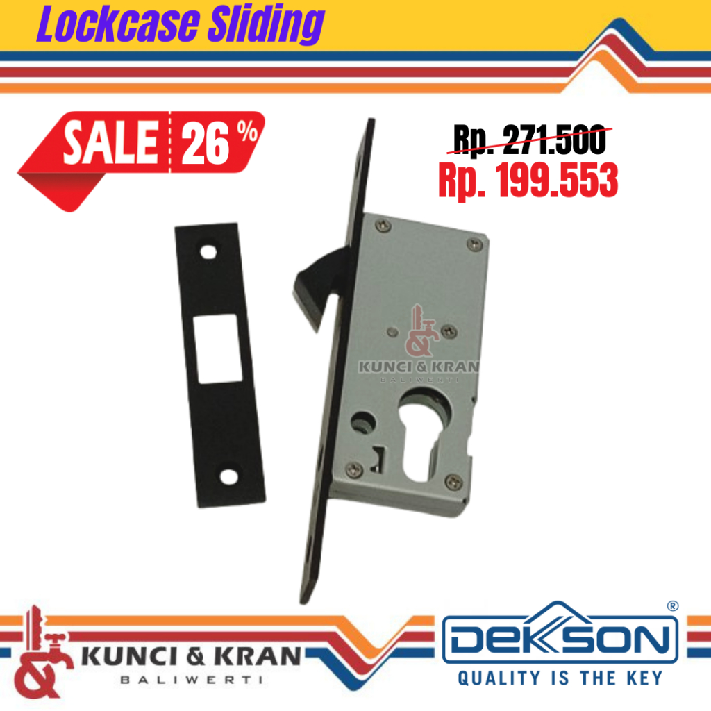 Bodi Kunci Sliding Dekson LSA DKS DL83100 MATT BK lockcase sliding hitam pintu geser