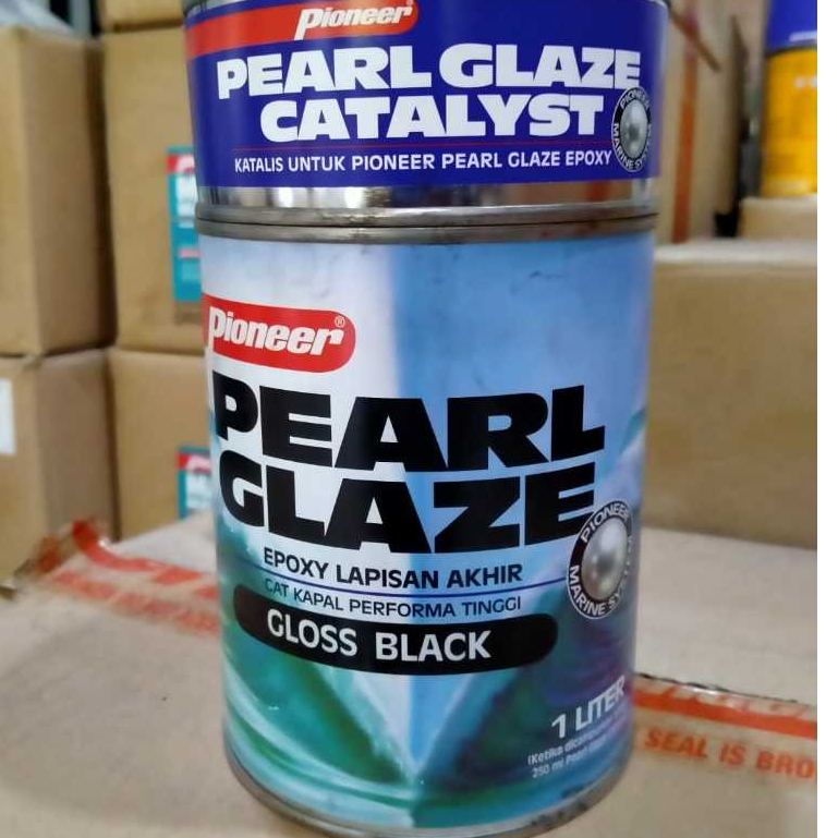 CAT KAPAL EPOXY PIONEER PEARL GLAZE GLOSS BLACK 1 LITER cat kapal cat anti air asam cat besi cat bet