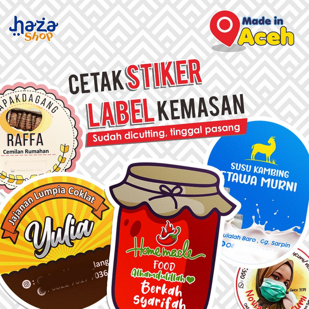 

stiker label makanan/minuman glossy ( Aceh )