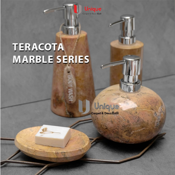 [[Amenities]] Terracotta Marble Tempat sabun dan shampoo / Amenities batu marmer / Hotel Amenities