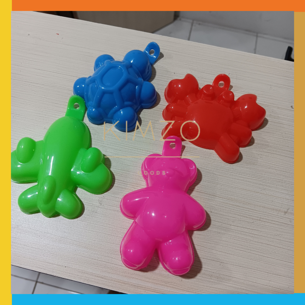 1 Lusin cetakan puding karakter panda kepiting kura pesawat / cetakan clay gypsum boneka