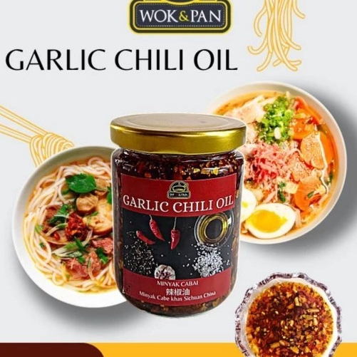 

CHILI OIL WOK&PAN ORIGINAL / GARLIC CHILI OIL WOK&PAN Minyak Cabai khas Sichuan