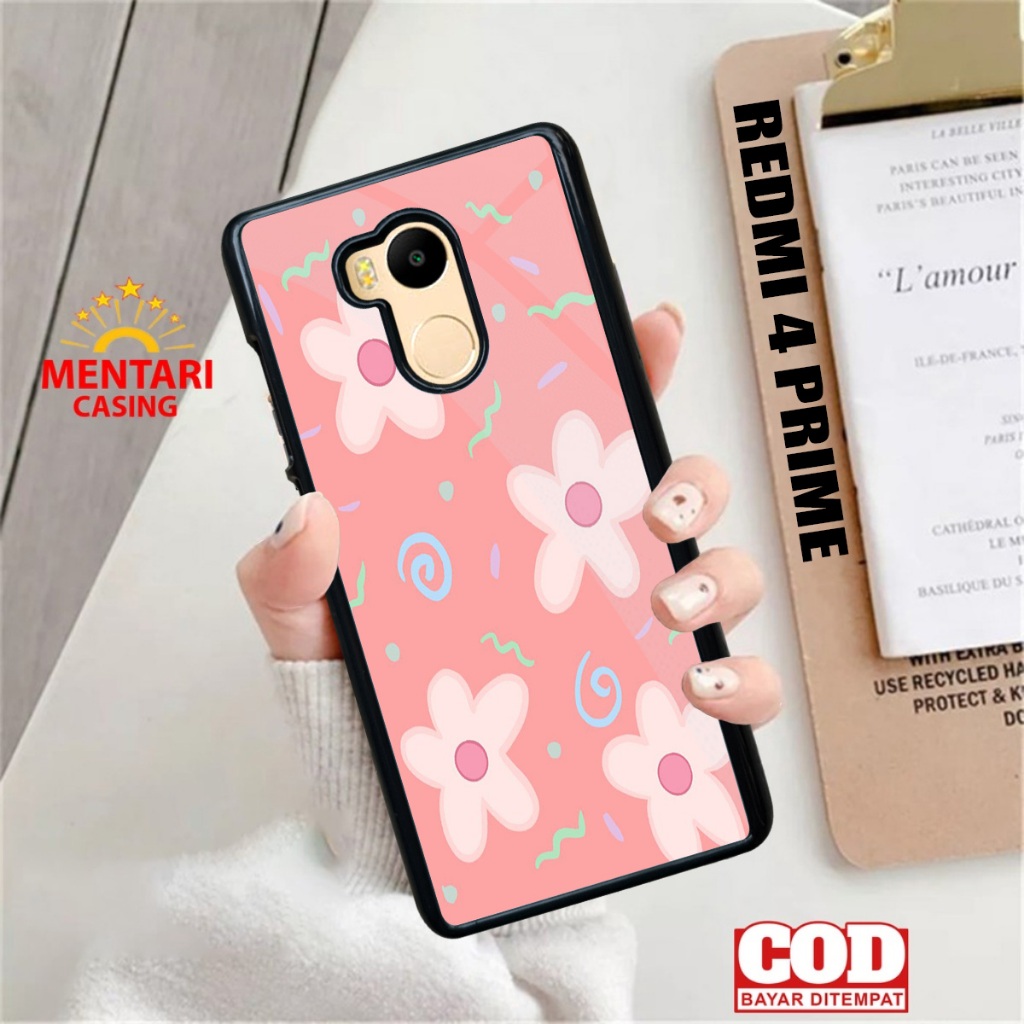 Case Redmi 4 Prime Terbaru Flower Casing Redmi 4 Prime Termurah Case Hardcase Softcase Premium Glosy