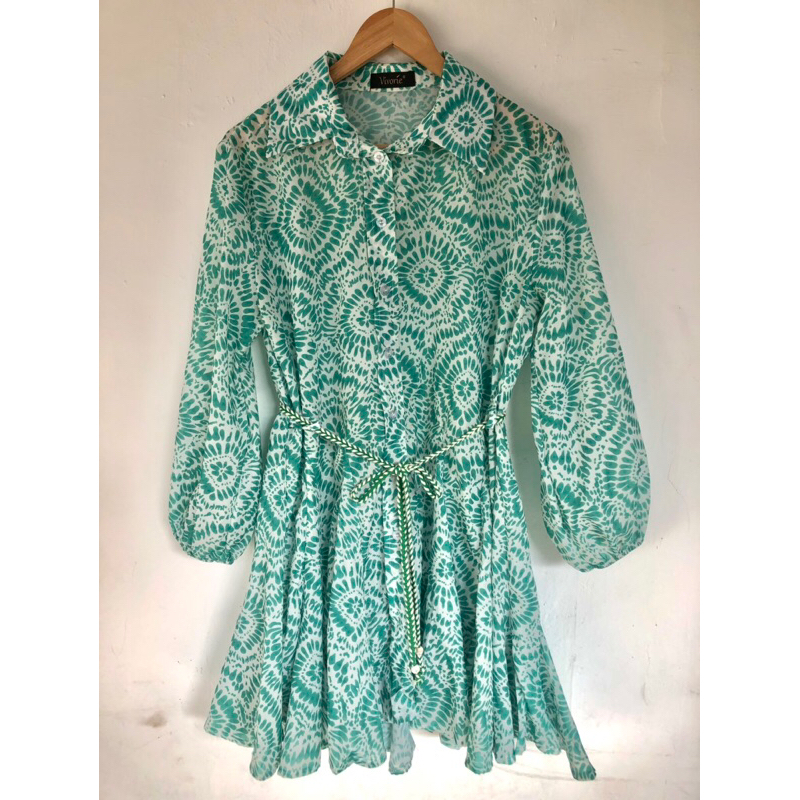 preloved tunik printing hijau