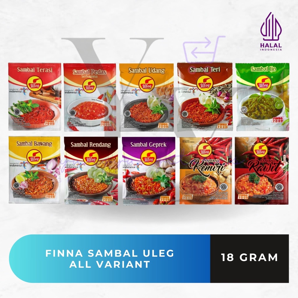 

[RENCENG] Finna Sambal Uleg Terasi / Bawang / Teri / Geprek / Pedas / Rendang / Ijo / Rawit / Kemiri / Udang Sachet 18 gram