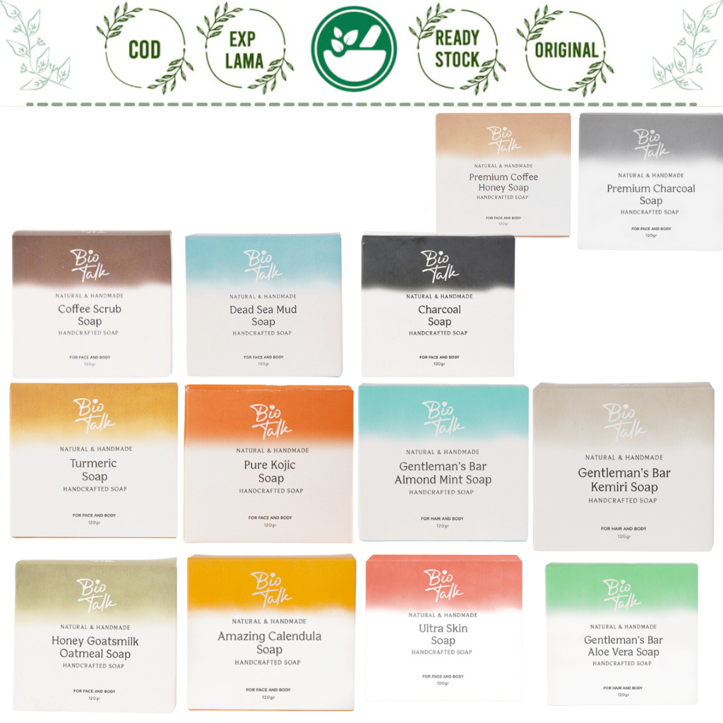 AS BioTalk Premium Handcrafted Soap Calendula Salve Coffee Sabun Mandi Batang Bio Talk 120Gr