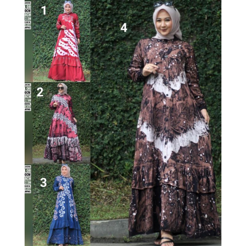 gamis rempel susun twill ori 100%