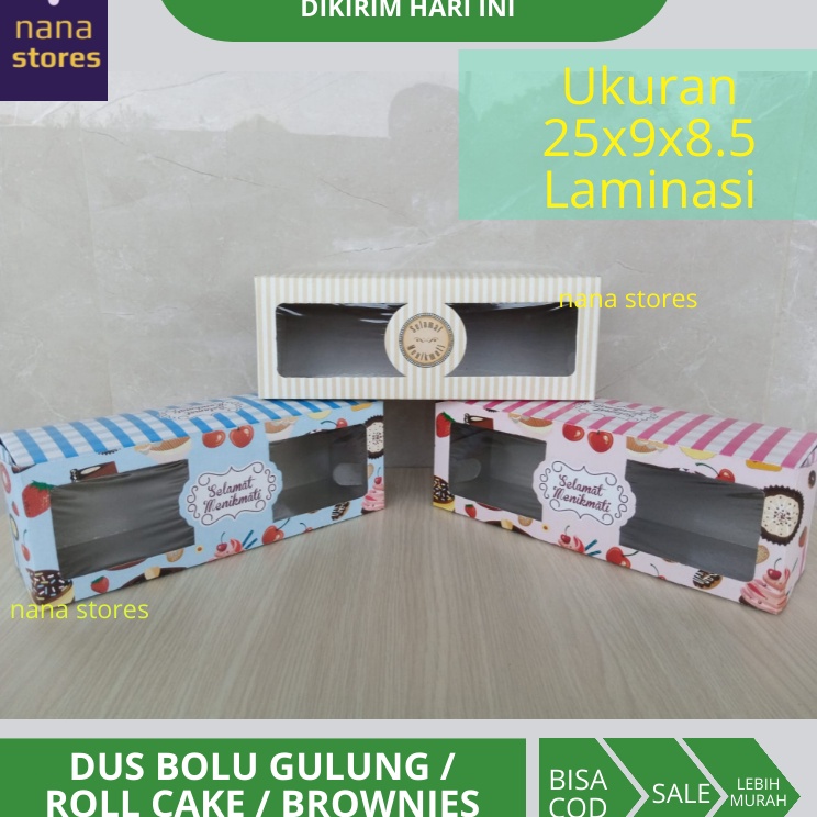 

1 Pcs Dus Bolu Gulung Roll Cake dan Brownies
