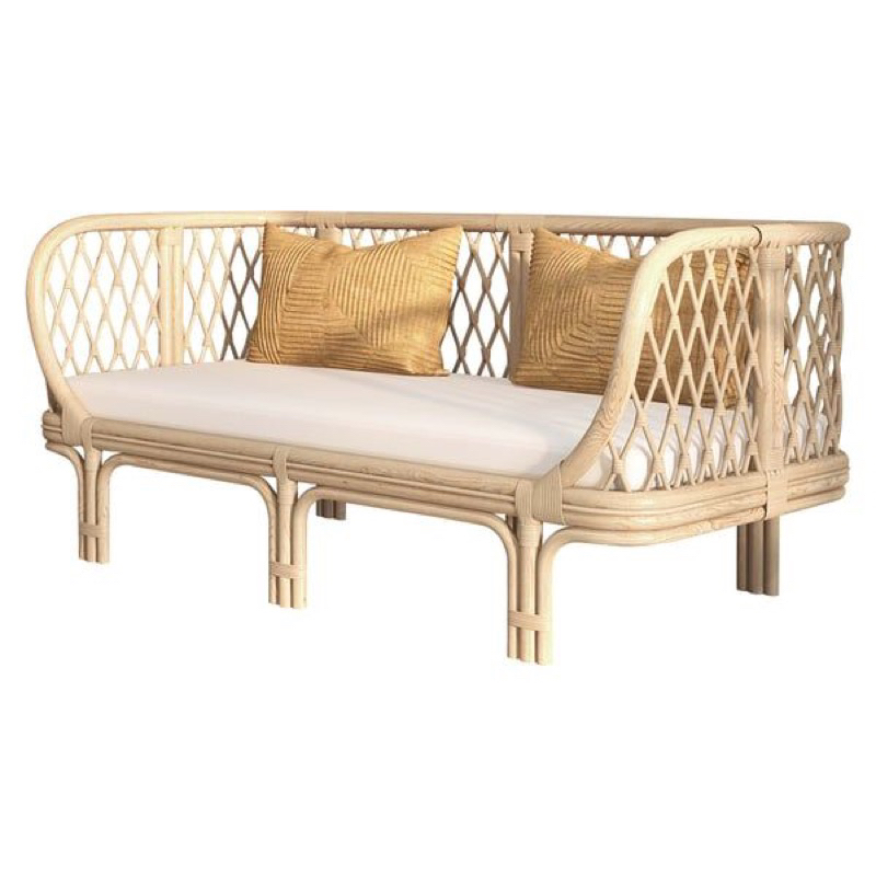 KURSI SOFA ROTAN 2 SEATER INCLUDE CUSHION