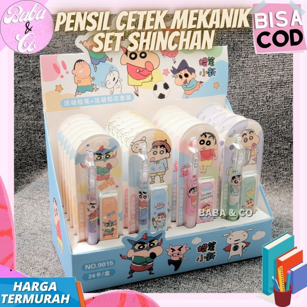 

PENSIL CETEK SET MEKANIK SHINCHAN PENSIL CETEK 2 IN 1 SINCHAN LUCU UNIK MURAH PENSIL SET MEKANIK CRAYIN SHINCHAN