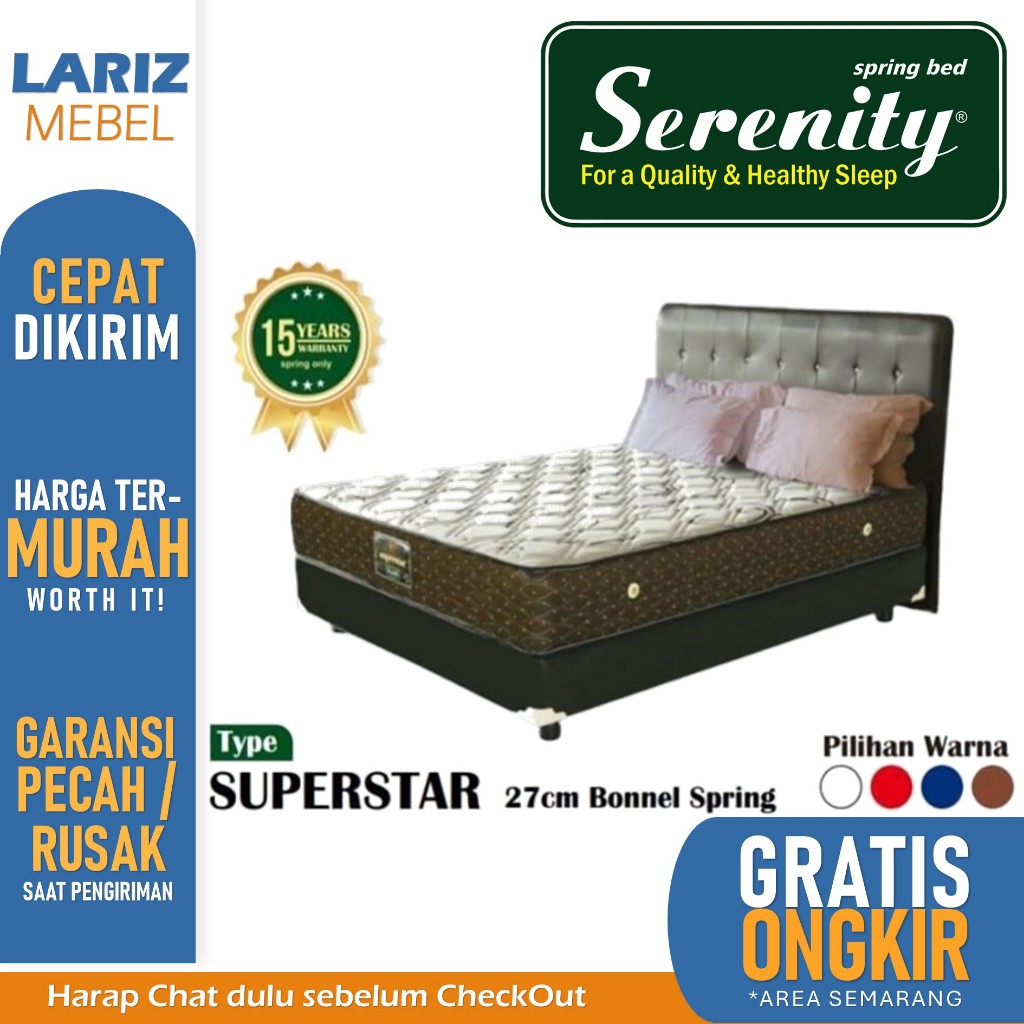 PROMO Springbed Matras Serenity Elite Superstar 120 140 160 180 MURAH Toko Lariz Mebel Semarang