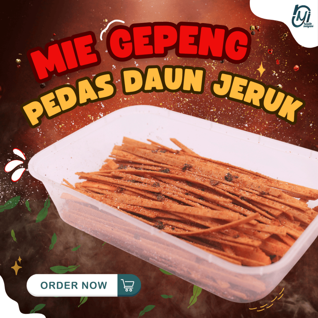 

MIE GEPENG ASIN PEDAS DAUN JERUK SENEK NUYANI | CEMILAN GURIH, MANIS PEDAS, DAN RENYAH