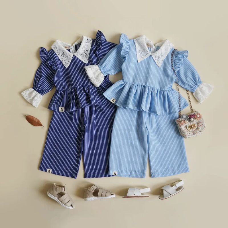 Mariposa Set | Setelan Anak Perempuan | One Set Anak Panjang | One Set Anak Korean Style