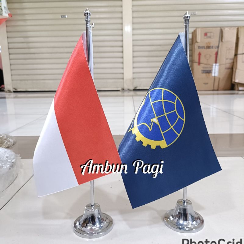 

best seller bendera merah putih+bendera logo Dinas Perhubungan+tiang stenlis meja