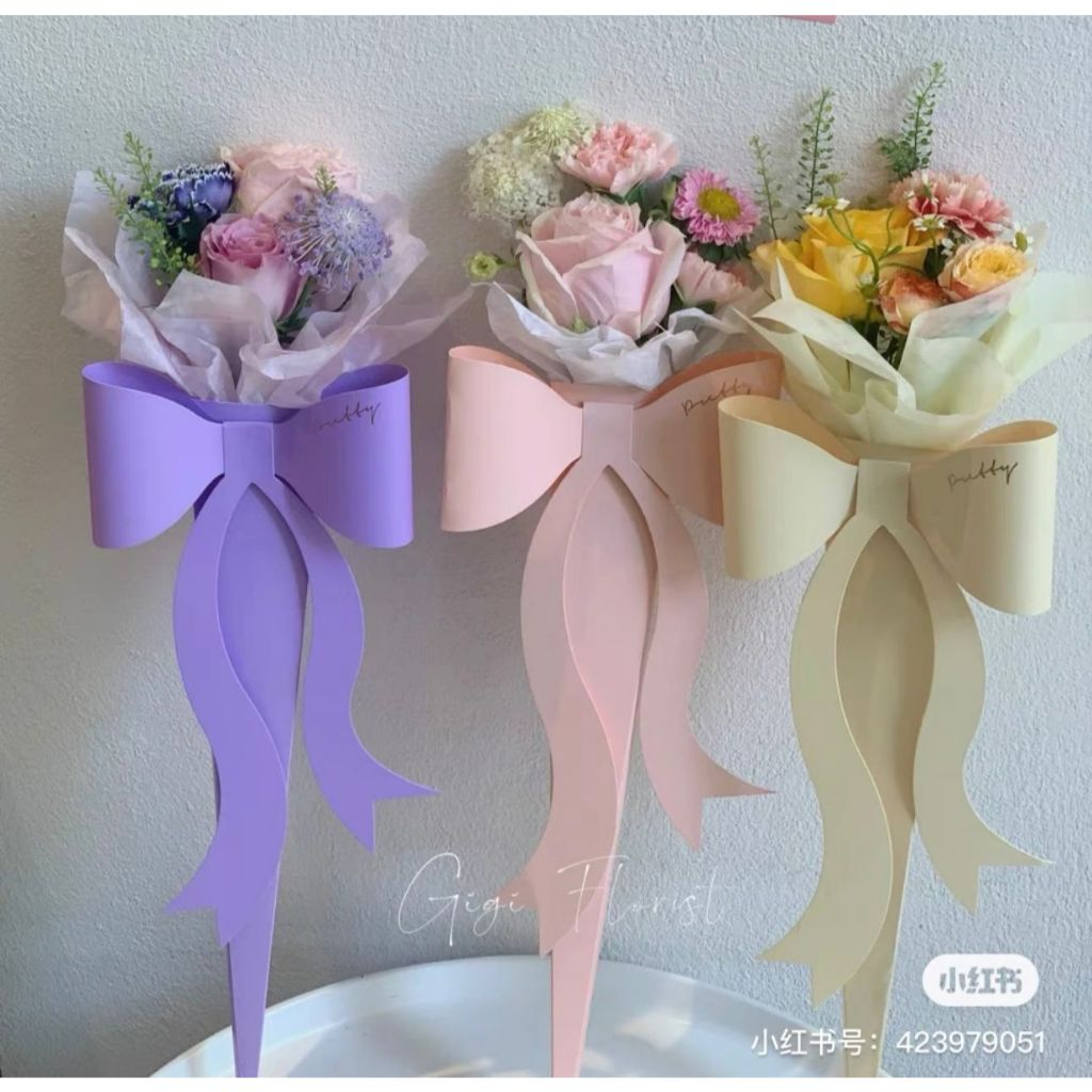 

(MIN 10 PCS) Box Bunga Model Pita | Tambahan Cellophane | Korean Bouquet | Buket Korea | DIY bouquet