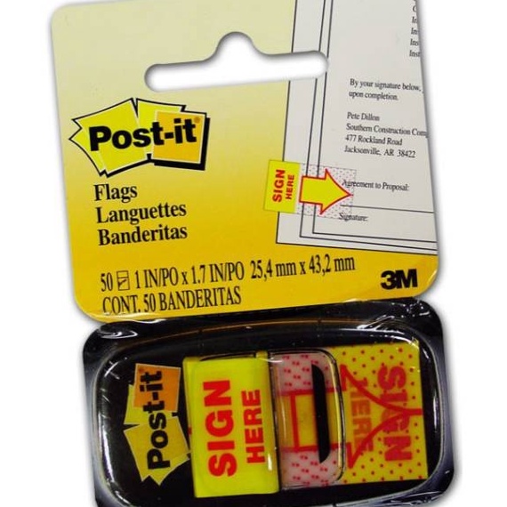 

STOK TERBARU POST IT SIGN HERE 3M