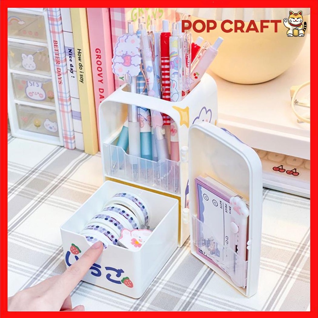 

PC Kotak Penyimpanan Pena Kotak Pensil Pena Pulpen Motif Kulkas Organizer Stationery Storage - KP03