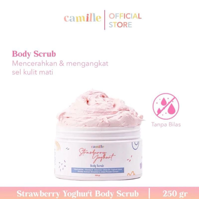 CAMILLE Body Scrub Strawberry Yoghurt Body Scrub 250gr - Lulur Badan Body Scrub Camille