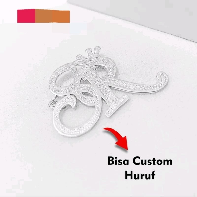 Bros Huruf / Bros Inisial / Bros Lapis Emas / Bros Huruf Premium