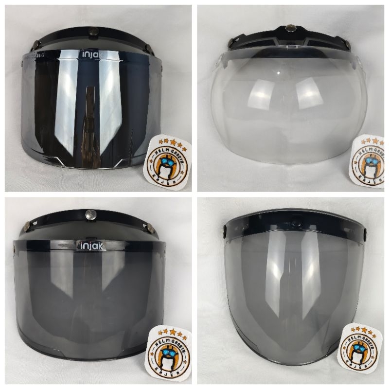 KACA VISOR BOGO - FLAT DATAR / CEMBUNG ORIGINAL INJAK - SLIM HEAD VINTAGE JAPAN NORISKuntuk semua he