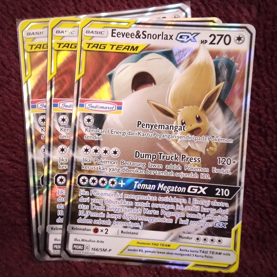 Eevee & Snorlax Promo Indomaret GX RR - Pokemon TCG Indonesia foil