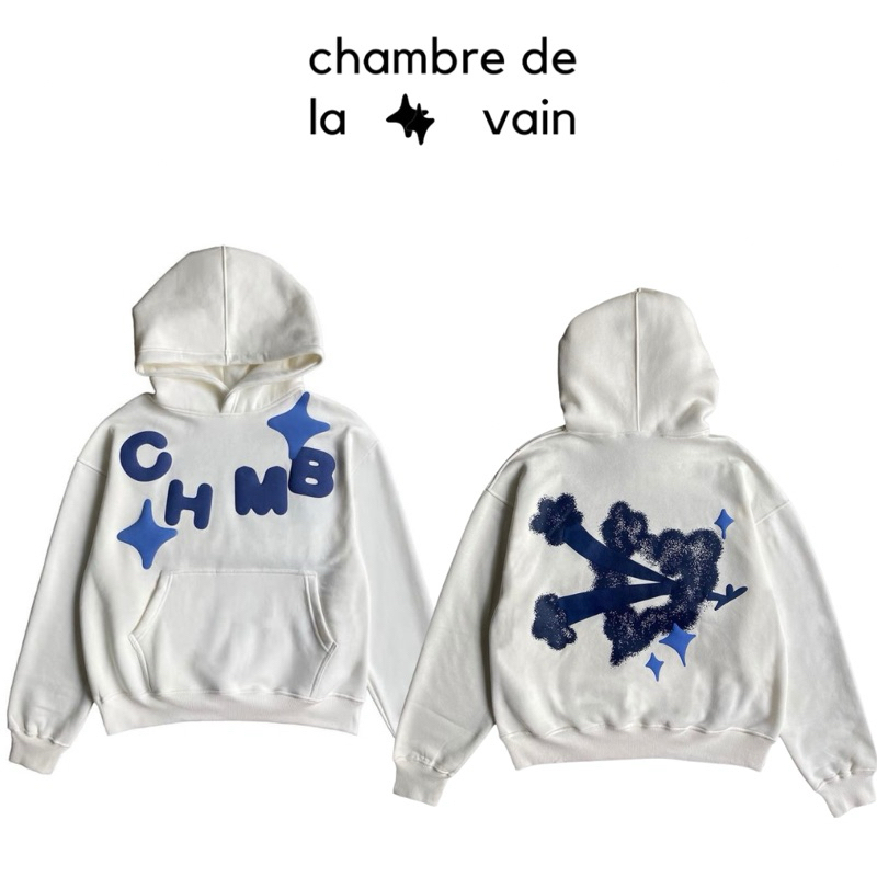 Boxy Hoodie Chambredelavain - Shooting Love white