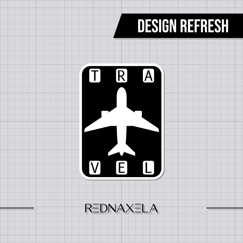 

Stiker Vinyl Stiker Koper Airplane Travel Sign Travel Suitcase Sticker