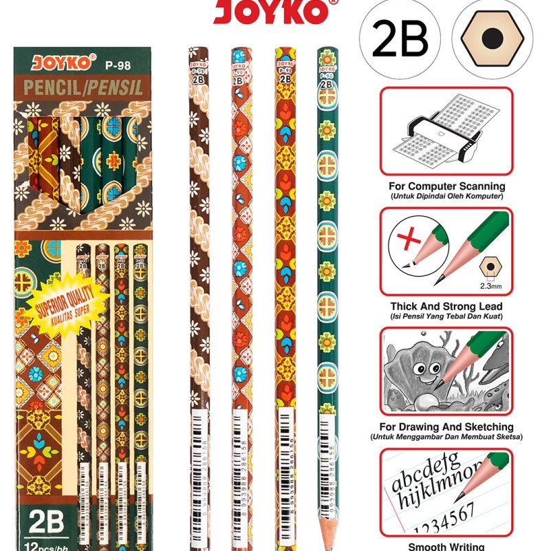 

PRODUCT HOT Pensil Batik P98 2B 1 BOX 12 PCS