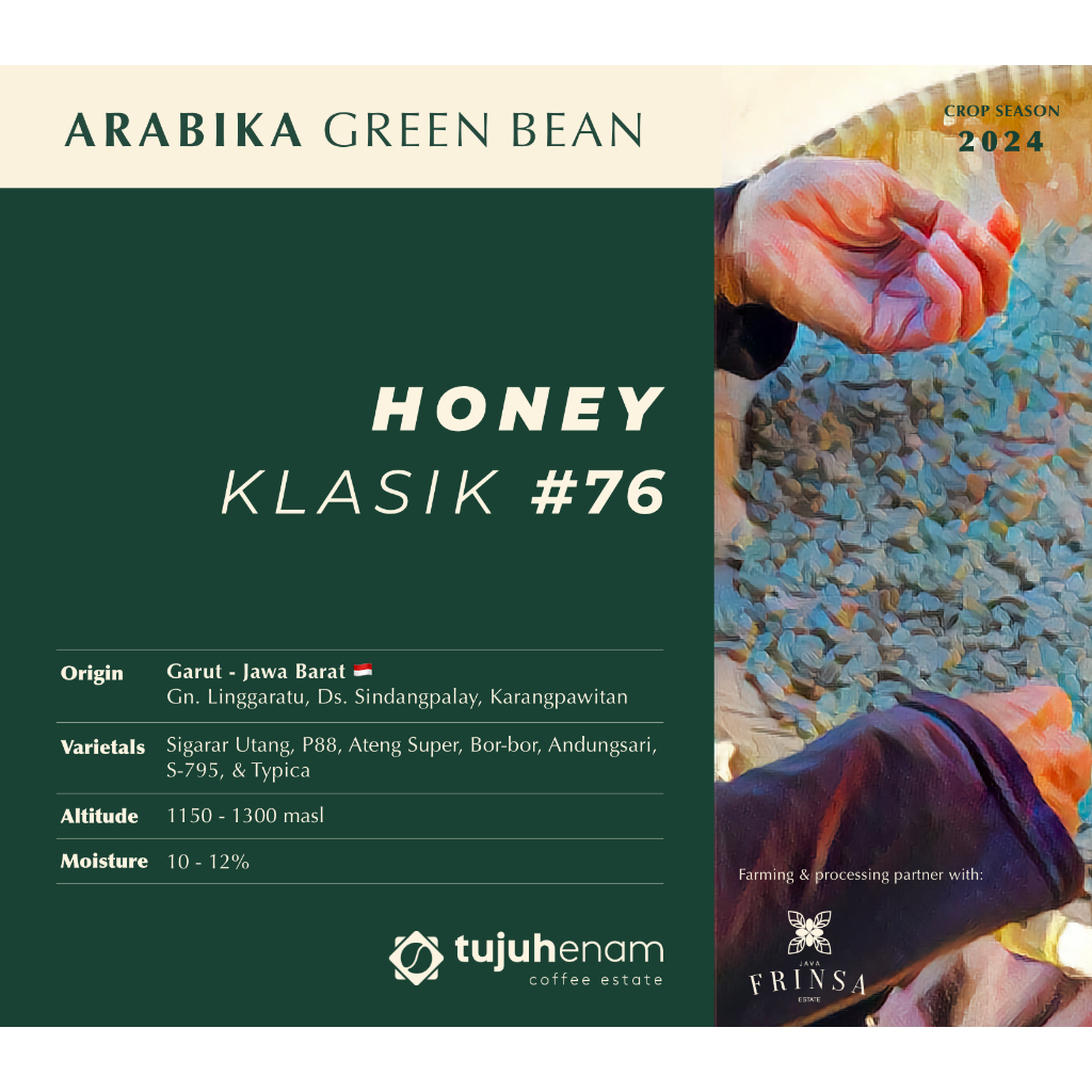 

Green Bean Arabika - HONEY #76 Klasik Garut Sindangpalay Tujuhenam | GB Biji Kopi 76