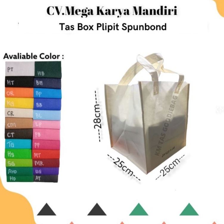 

Goodiebag box plipit uk 25x25x 28isi 12pcs tas spunbond tas kain box besek