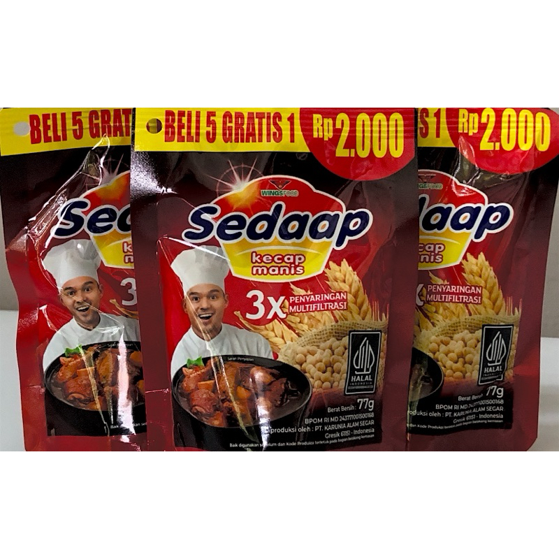 

Kecap SEDAAP pouch 77 gram muraahh bunding isi 5 harga grosirr