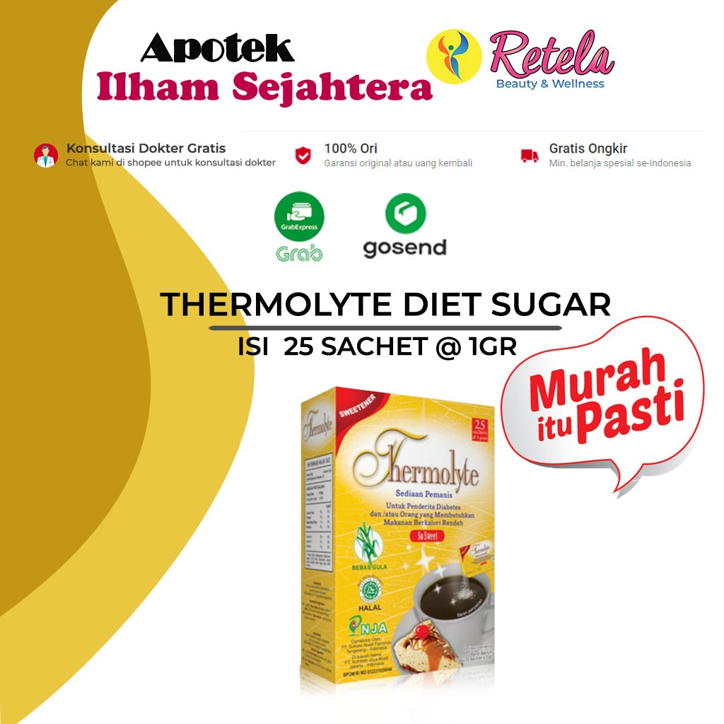 

THERMOLYTE DIET SUGAR 25 SACHET 1GR