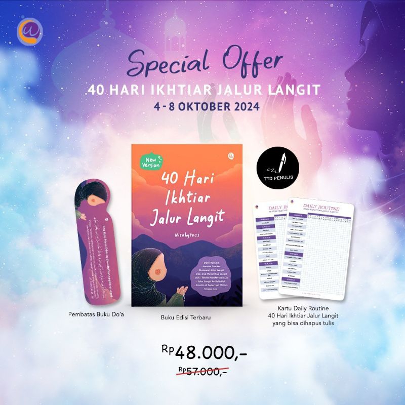 Buku 40 Hari Ikhtiar Jalur Langit - Nisa Hayatun / The Power of Jalur Langit - Jurnal Muslimah - Fai