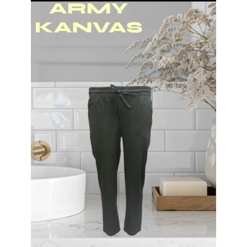 CELANA SIRWAL PRIA DEWASA STANDART By Athalla // ARMY - KANVAS