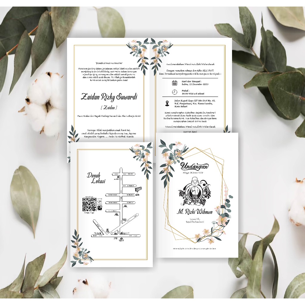 Undangan Khitan, Khitanan Brief Card Bentuk Lipat Dua Elegan Termurah Di Bumiayu Brebes