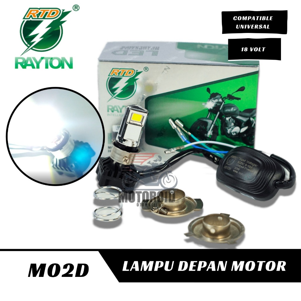 Lampu Depan Motor Mobil M02D Putih Kuning RTD Rayton Universal