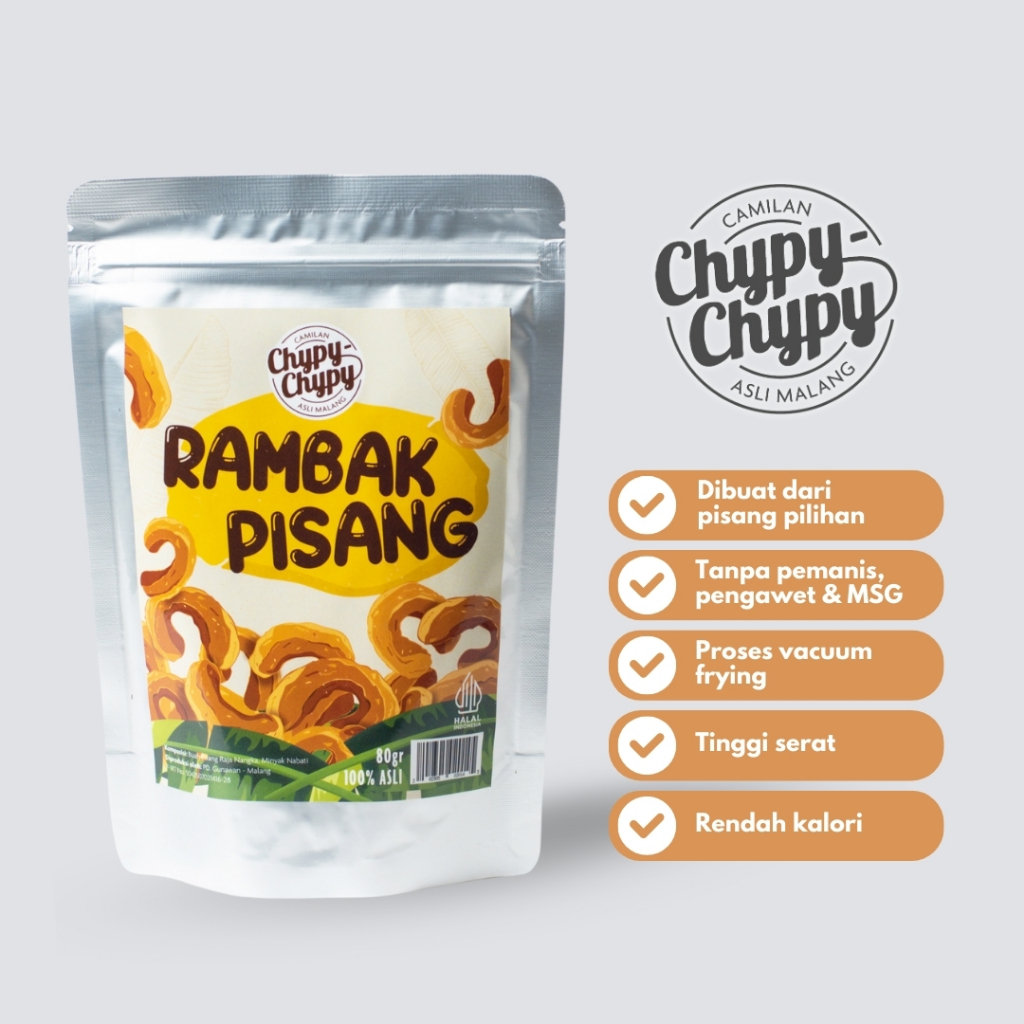 

Keripik Rambak Pisang Renyah Khas Malang Pouch 80 Gram