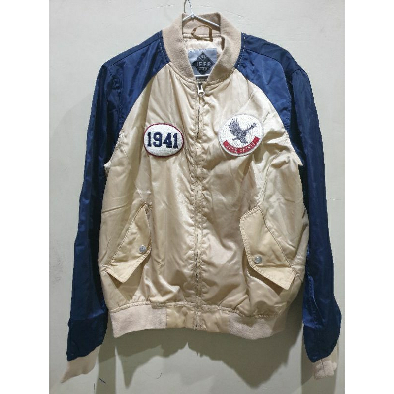 Jaket Varsity Bomber Jeep Keren | Setara size L | Lingkar Dada 106 | Panjang 63 | Cocok untuk TB 160
