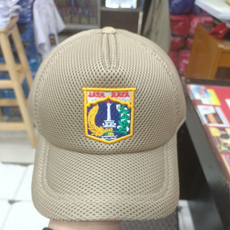 topi jaring PNS/topi jaring jaya raya warna khaki bahan dobel mes