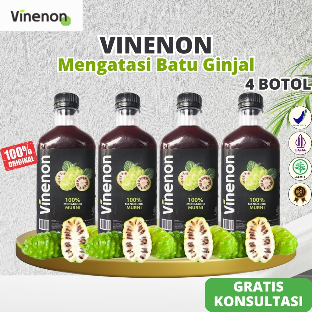 

Vinenon Cuka Mengkudu Menghancurkan Batu Ginjal Lancarkan Purin Atasi Asam Urat Kolesterol - 4 Botol