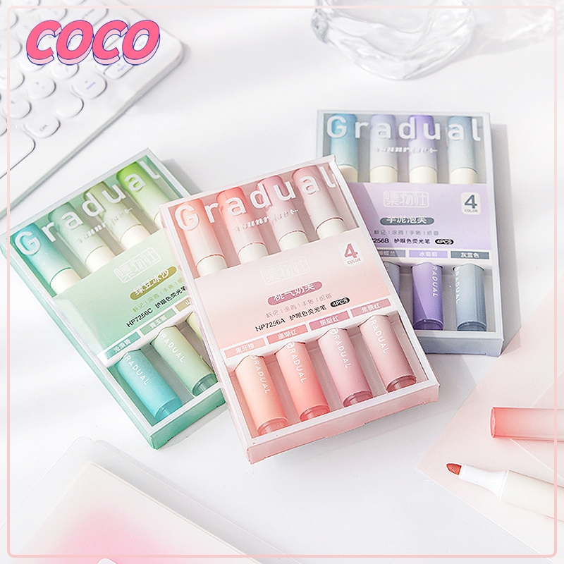 

4 buah/pak stabilo gaya gradien set stabilo pelindung mata 4 warna - coco_market