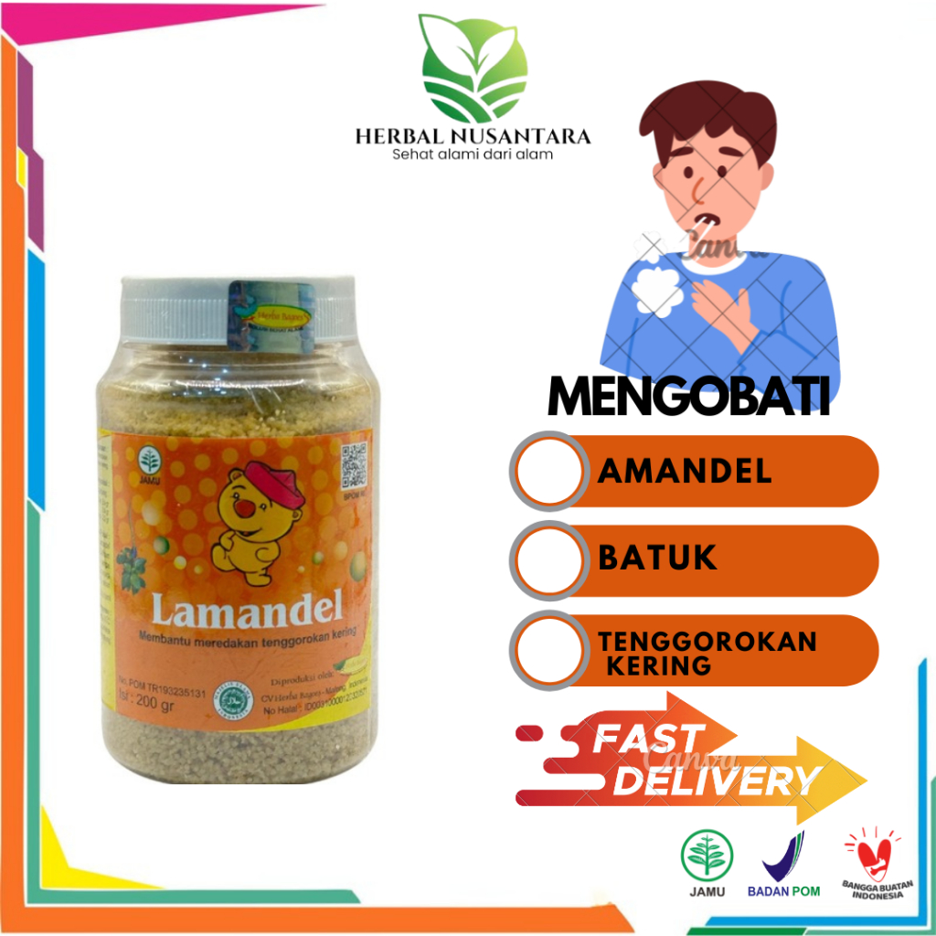 

Lamandel Bubuk 200 Gram Obat Herbal Atasi Amandel Meradakan Batuk Tenggorokan Kering