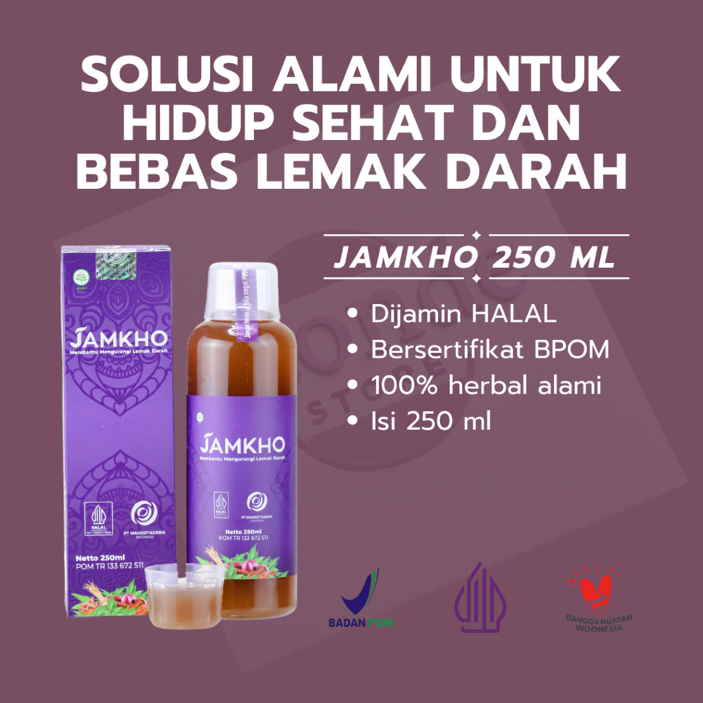 

Obat Herbal JAMKHO 250 ml Turunkan Kolesterol 100% ASLI & Alami - Obat Kolesterol - Lemak Darah