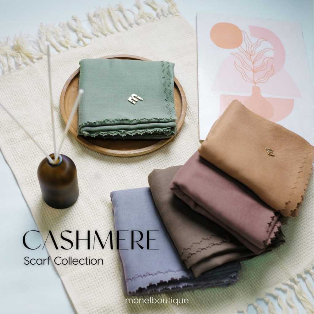 SKYSHOP HIJAB CASHMERE SCARF SERIES BY MONEL BAHAN CASHMERE SIZE 115 x 115 CM KERUDUNG SEGI EMPAT MU