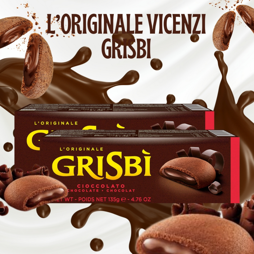 

L'Originale Vicenzi GRISBI Double Chocolate Biskuit Cokelat 1Pak 135gram