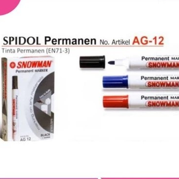 

SNOWMAN Spidol permanent AG 12 Merah (1 pcs) / Marker
