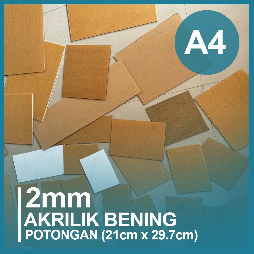 

Akrilik Bening 2mm Potongan A4 21cm x 29.7cm MAG Lembaran