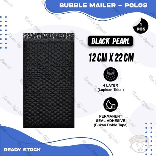 

Plastik Packing BUBBLE MAILER Hitam Kantong Polybubble Amplop Bubble Envelope Polymailer Olshop Polos Ukuran 12X22